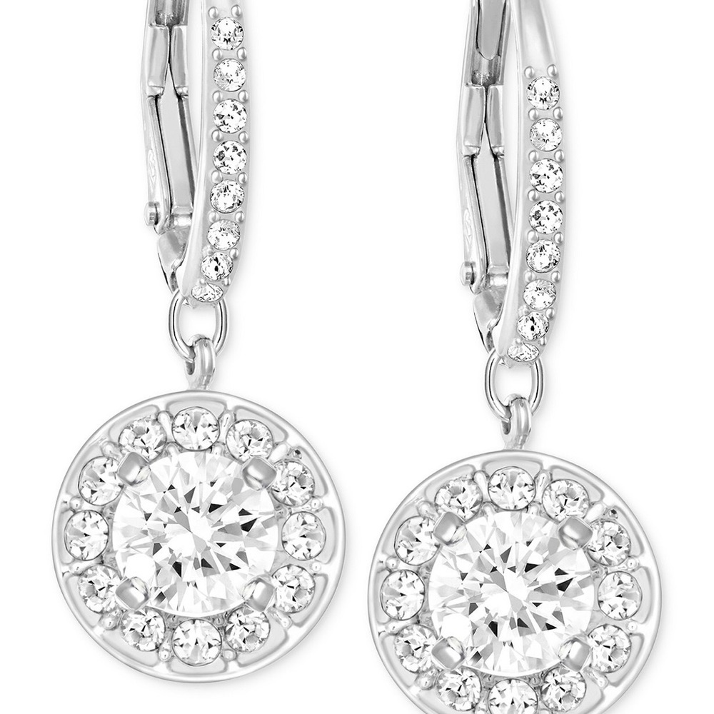 Swarovski silver crystal drop earrings